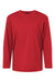 AllPro 48400Y Youth Pro Lock Performance Long Sleeve Crewneck T-Shirt Red Flat Front