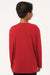 AllPro 48400Y Youth Pro Lock Performance Long Sleeve Crewneck T-Shirt Red Model Back