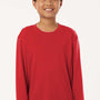 AllPro Youth Pro Lock Performance Moisture Wicking Long Sleeve Crewneck T-Shirt - Red - Coming Soon