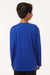 AllPro 48400Y Youth Pro Lock Performance Long Sleeve Crewneck T-Shirt Royal Blue Model Back