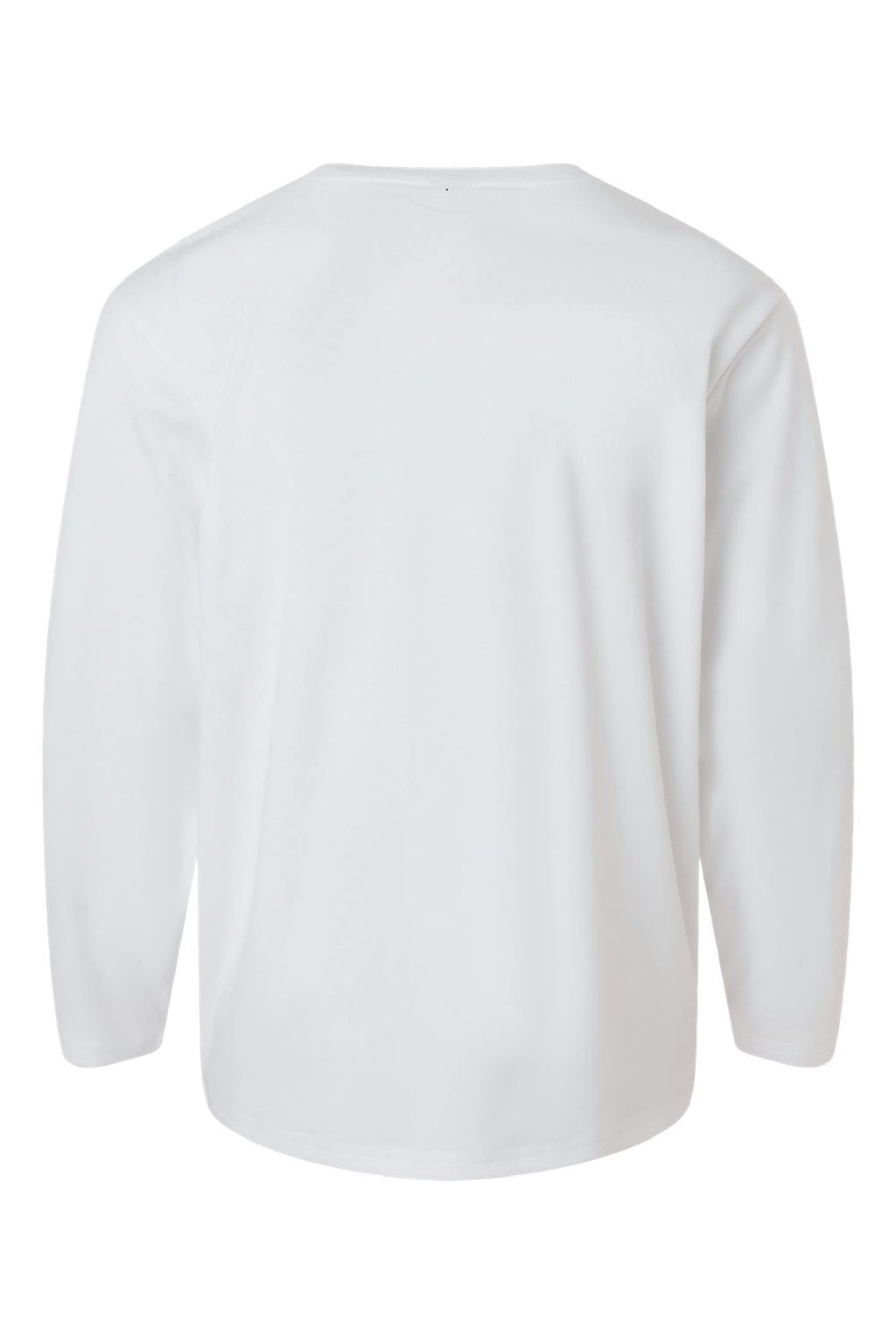 AllPro 48400Y Youth Pro Lock Performance Long Sleeve Crewneck T-Shirt White Flat Back