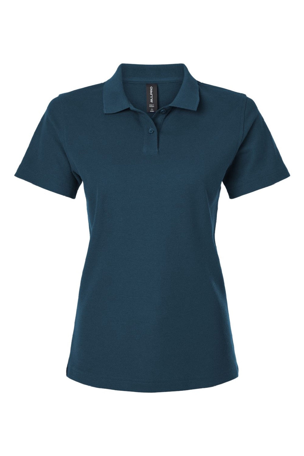 AllPro 62800L Womens Pique Short Sleeve Polo Shirt Atlantic Blue Flat Front
