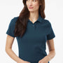 AllPro Womens Wrinkle Resistant Pique Short Sleeve Polo Shirt - Atlantic Blue - Coming Soon