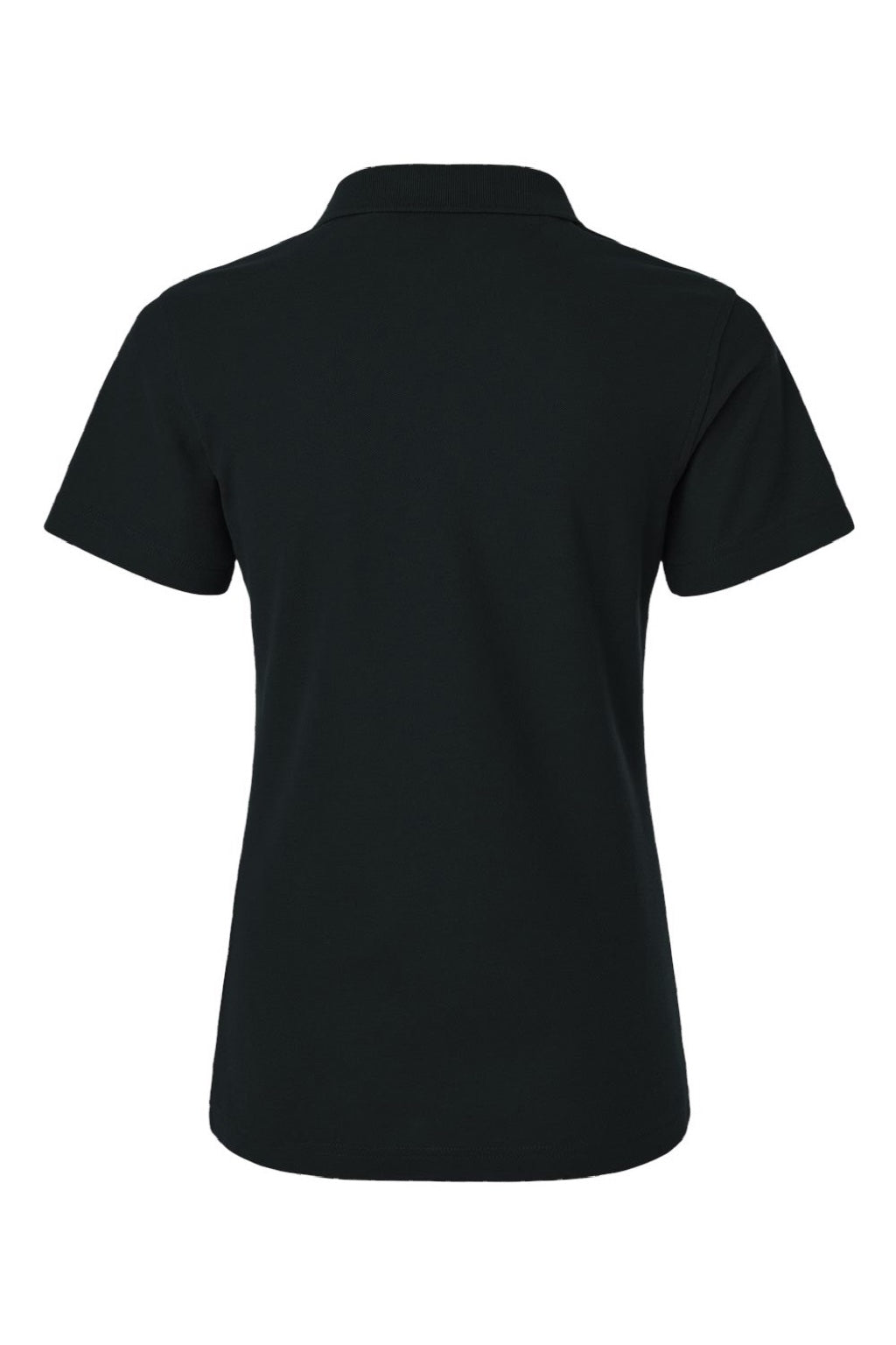 AllPro 62800L Womens Pique Short Sleeve Polo Shirt Black Flat Back