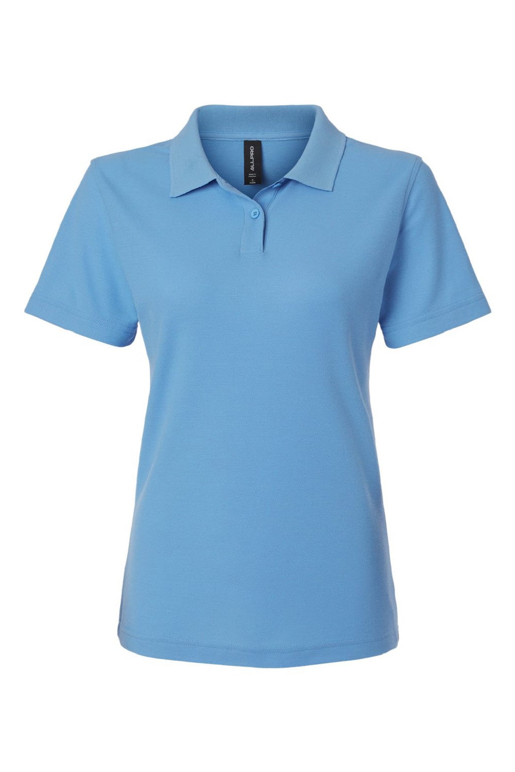 AllPro 62800L Womens Pique Short Sleeve Polo Shirt Carolina Blue Flat Front