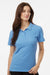 AllPro 62800L Womens Pique Short Sleeve Polo Shirt Carolina Blue Model Front