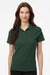 AllPro 62800L Womens Pique Short Sleeve Polo Shirt Forest Green Model Front