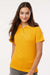 AllPro 62800L Womens Pique Short Sleeve Polo Shirt Gold Model Front