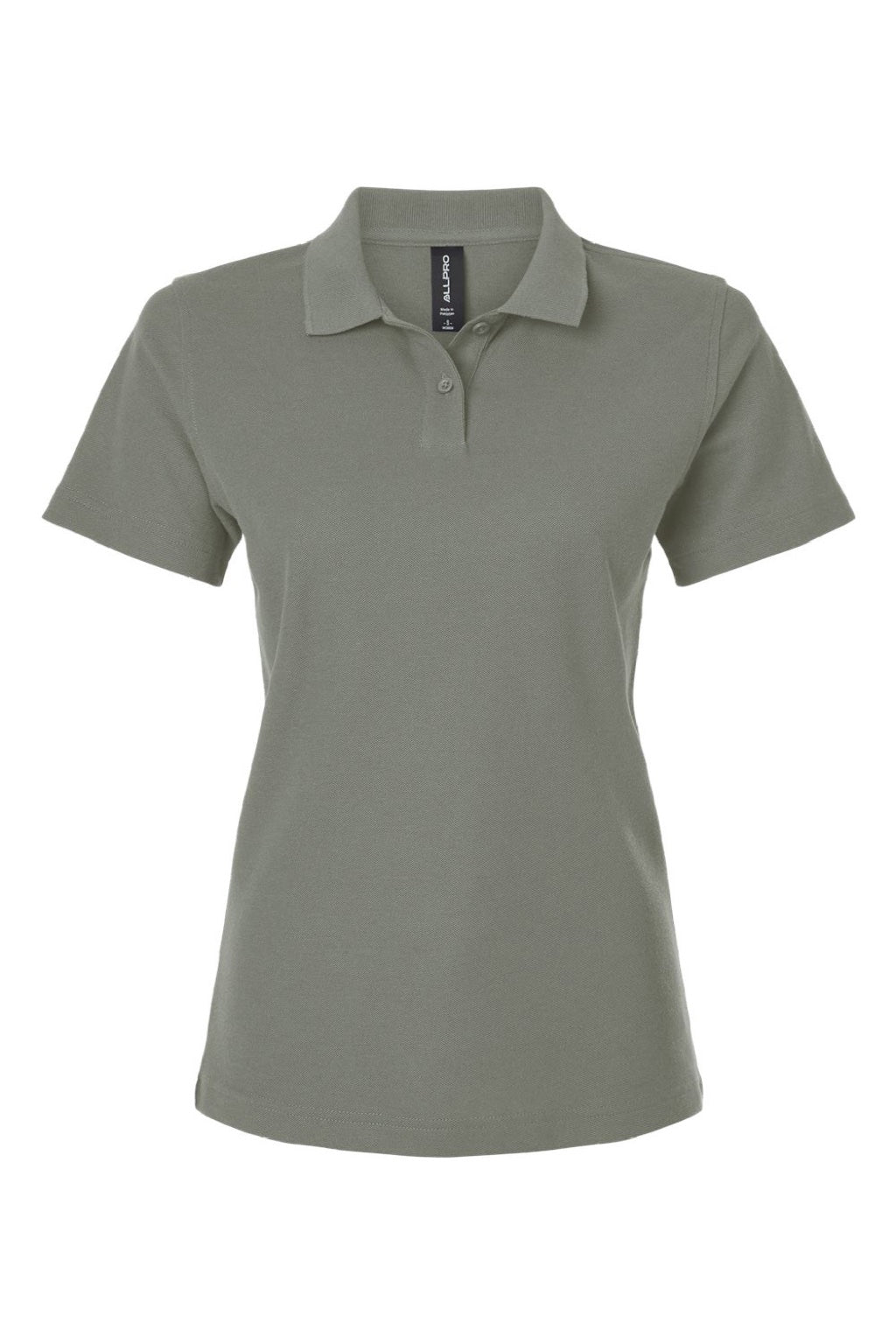 AllPro 62800L Womens Pique Short Sleeve Polo Shirt Greystone Flat Front