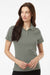 AllPro 62800L Womens Pique Short Sleeve Polo Shirt Greystone Model Front