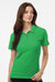 AllPro 62800L Womens Pique Short Sleeve Polo Shirt Kelly Green Model Front
