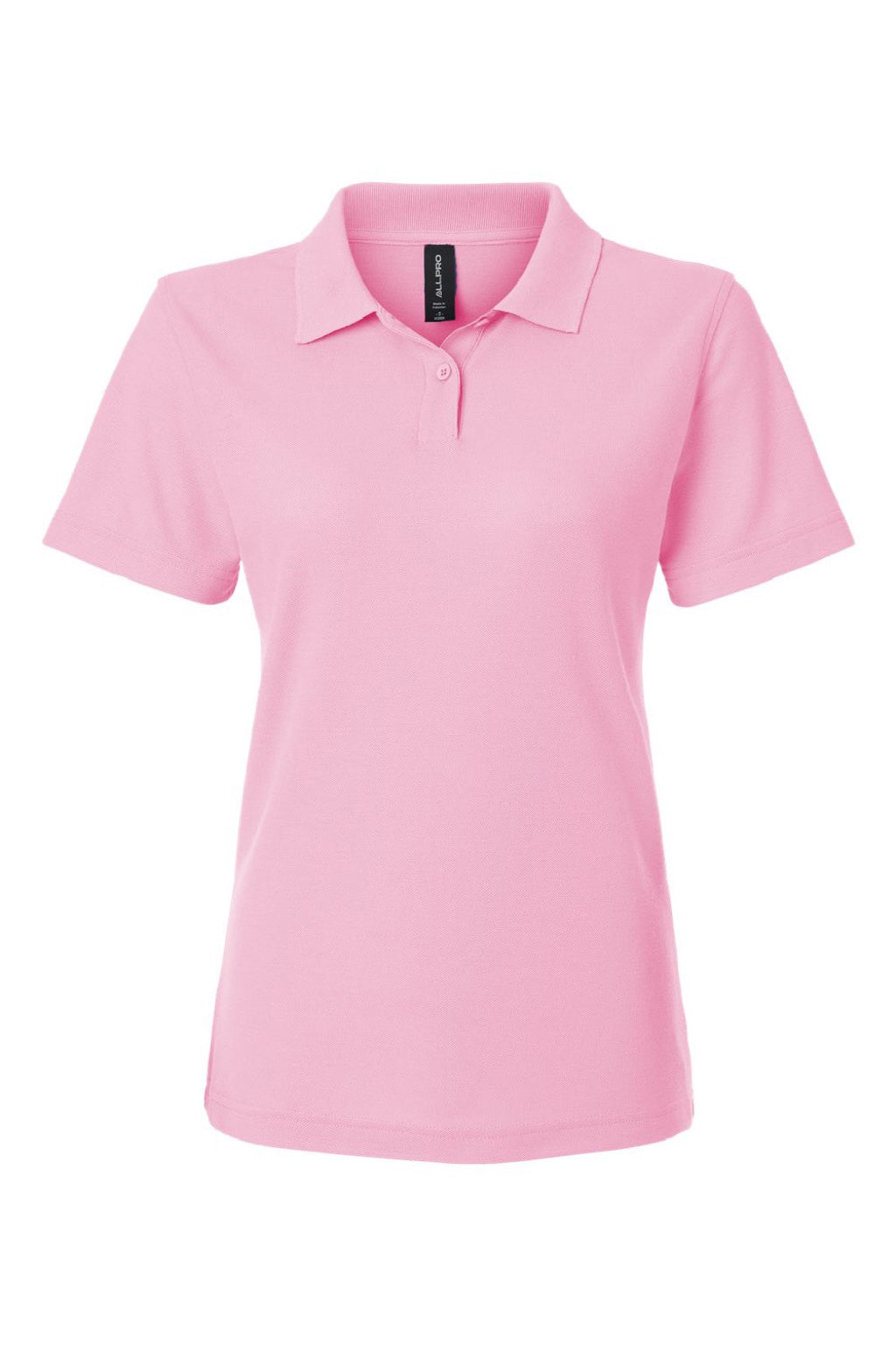 AllPro 62800L Womens Pique Short Sleeve Polo Shirt Light Pink Flat Front