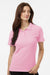 AllPro 62800L Womens Pique Short Sleeve Polo Shirt Light Pink Model Front