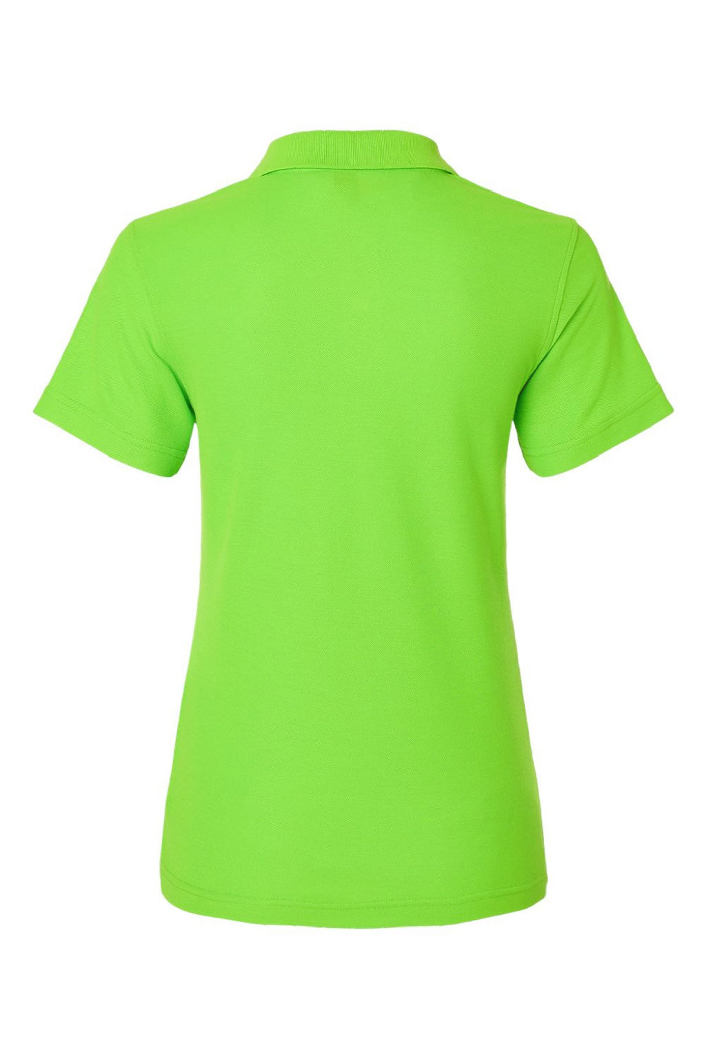 AllPro 62800L Womens Pique Short Sleeve Polo Shirt Lime Green Flat Back