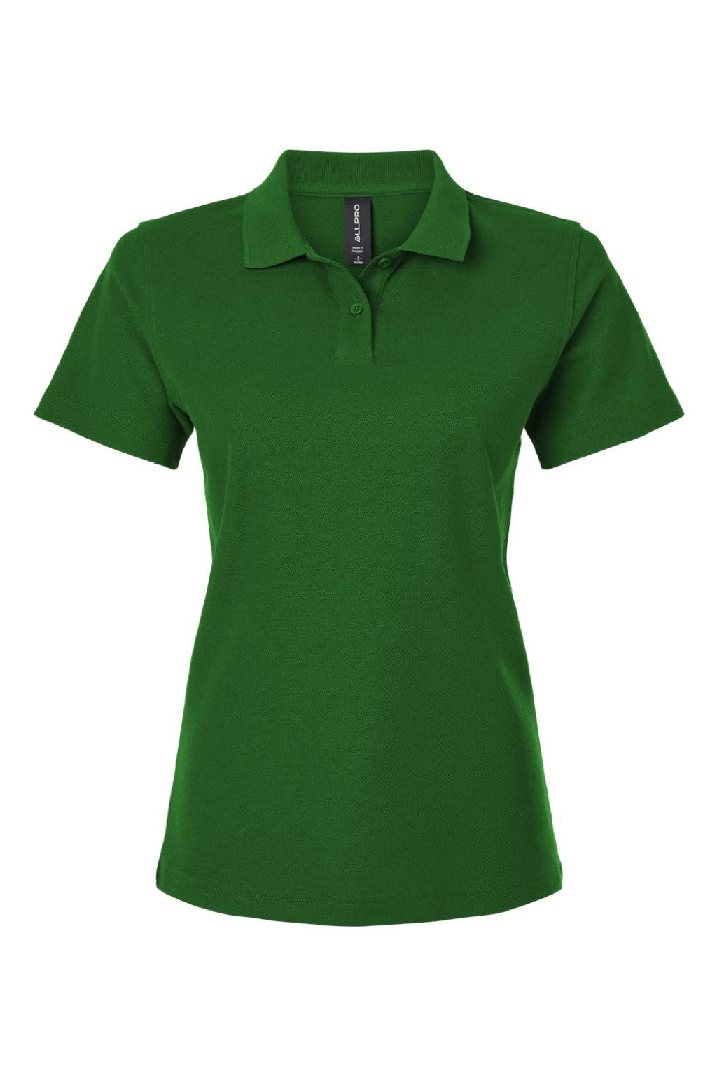AllPro 62800L Womens Pique Short Sleeve Polo Shirt Olive Green Flat Front
