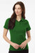 AllPro 62800L Womens Pique Short Sleeve Polo Shirt Olive Green Model Front