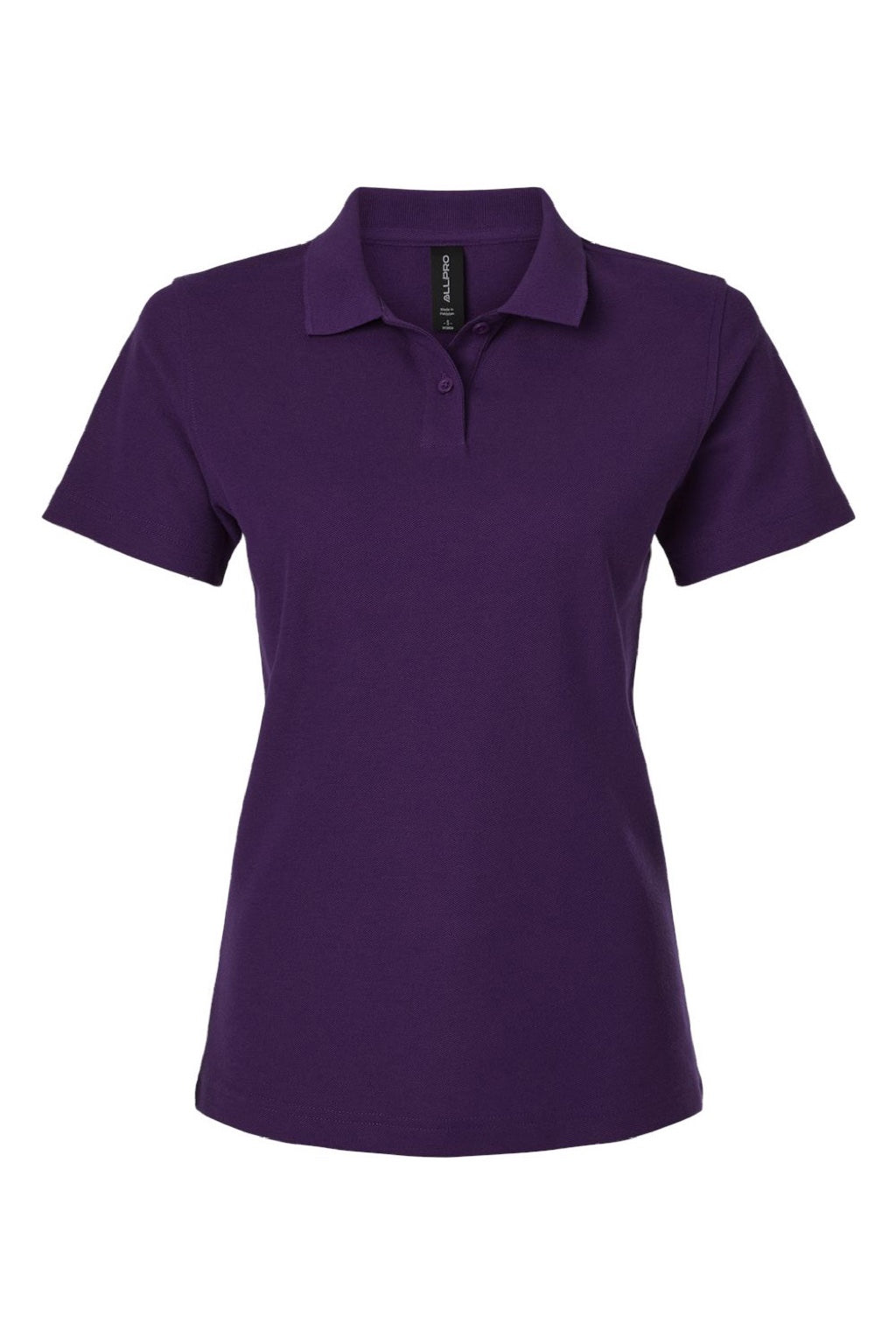 AllPro 62800L Womens Pique Short Sleeve Polo Shirt Purple Flat Front