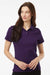 AllPro 62800L Womens Pique Short Sleeve Polo Shirt Purple Model Front