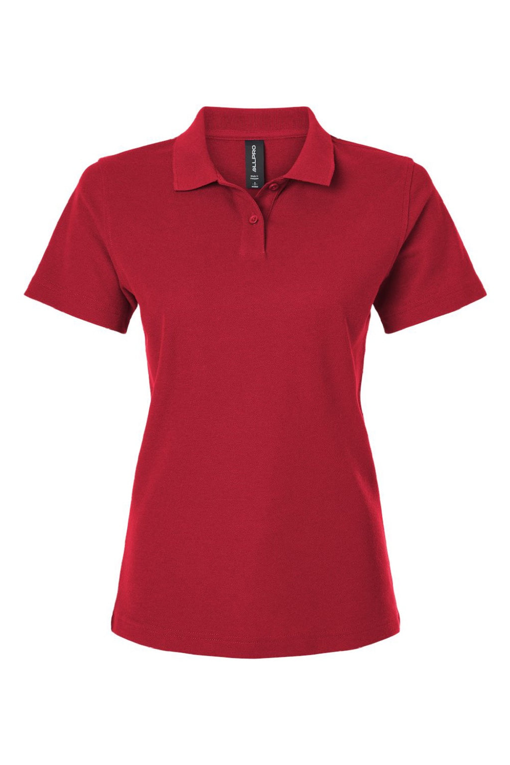 AllPro 62800L Womens Pique Short Sleeve Polo Shirt Red Flat Front