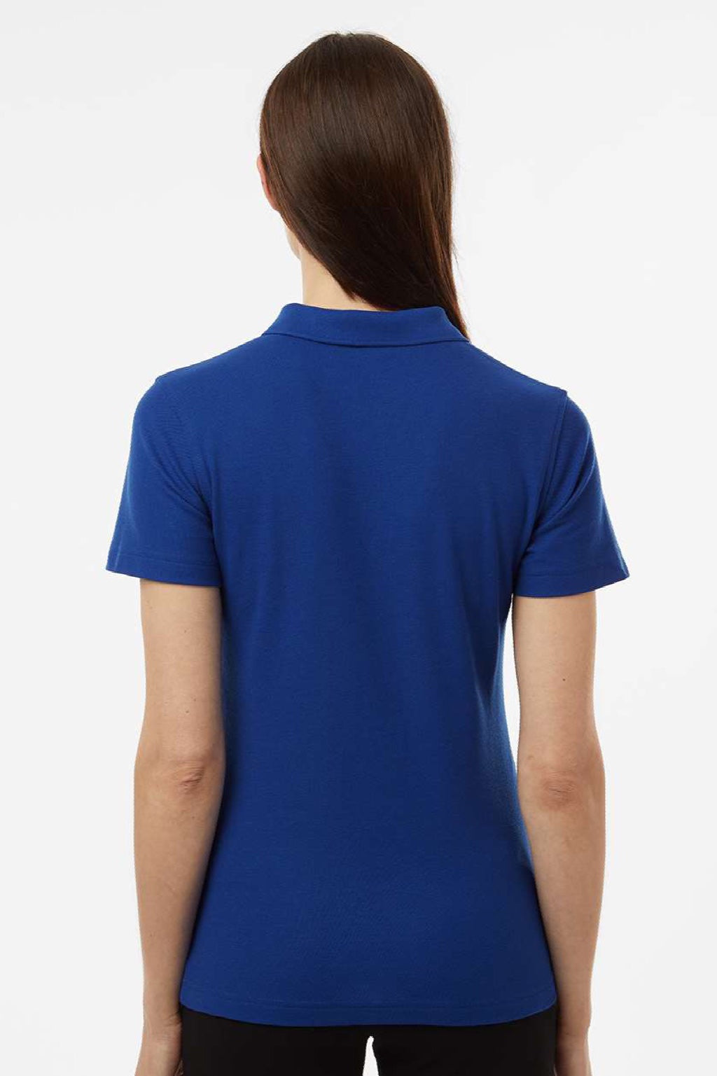 AllPro 62800L Womens Pique Short Sleeve Polo Shirt Royal Blue Model Back