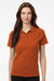 AllPro 62800L Womens Pique Short Sleeve Polo Shirt Rust Orange Model Front