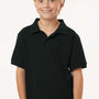 AllPro Youth Wrinkle Resistant Pique Short Sleeve Polo Shirt - Black - Coming Soon