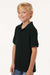 AllPro 62800Y Youth Pique Short Sleeve Polo Shirt Black Model Side