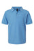 AllPro 62800Y Youth Pique Short Sleeve Polo Shirt Carolina Blue Flat Front