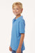 AllPro 62800Y Youth Pique Short Sleeve Polo Shirt Carolina Blue Model Side