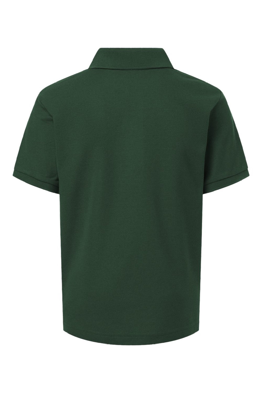 AllPro 62800Y Youth Pique Short Sleeve Polo Shirt Forest Green Flat Back