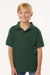 AllPro 62800Y Youth Pique Short Sleeve Polo Shirt Forest Green Model Front