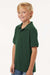 AllPro 62800Y Youth Pique Short Sleeve Polo Shirt Forest Green Model Side