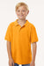 AllPro 62800Y Youth Pique Short Sleeve Polo Shirt Gold Model Front