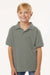 AllPro 62800Y Youth Pique Short Sleeve Polo Shirt Greystone Model Front