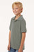 AllPro 62800Y Youth Pique Short Sleeve Polo Shirt Greystone Model Side