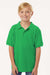 AllPro 62800Y Youth Pique Short Sleeve Polo Shirt Kelly Green Model Front
