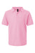 AllPro 62800Y Youth Pique Short Sleeve Polo Shirt Light Pink Flat Front