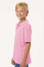 AllPro 62800Y Youth Pique Short Sleeve Polo Shirt Light Pink Model Side