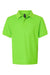 AllPro 62800Y Youth Pique Short Sleeve Polo Shirt Lime Green Flat Front