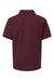 AllPro 62800Y Youth Pique Short Sleeve Polo Shirt Maroon Flat Back