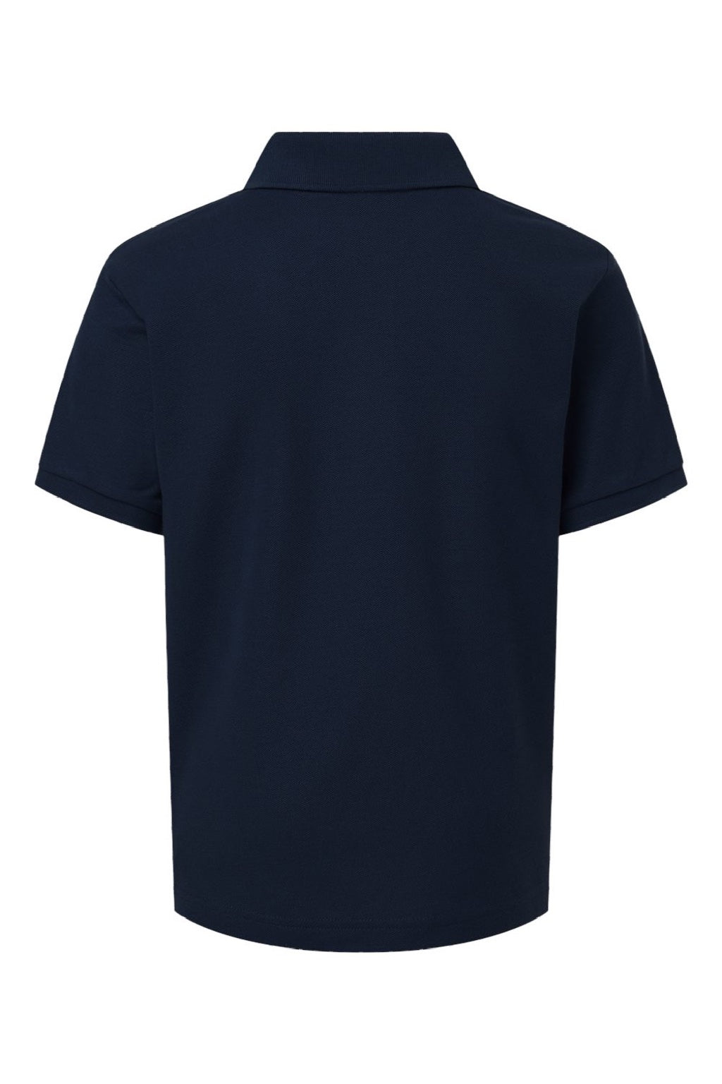 AllPro 62800Y Youth Pique Short Sleeve Polo Shirt Navy Blue Flat Back
