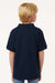 AllPro 62800Y Youth Pique Short Sleeve Polo Shirt Navy Blue Model Back