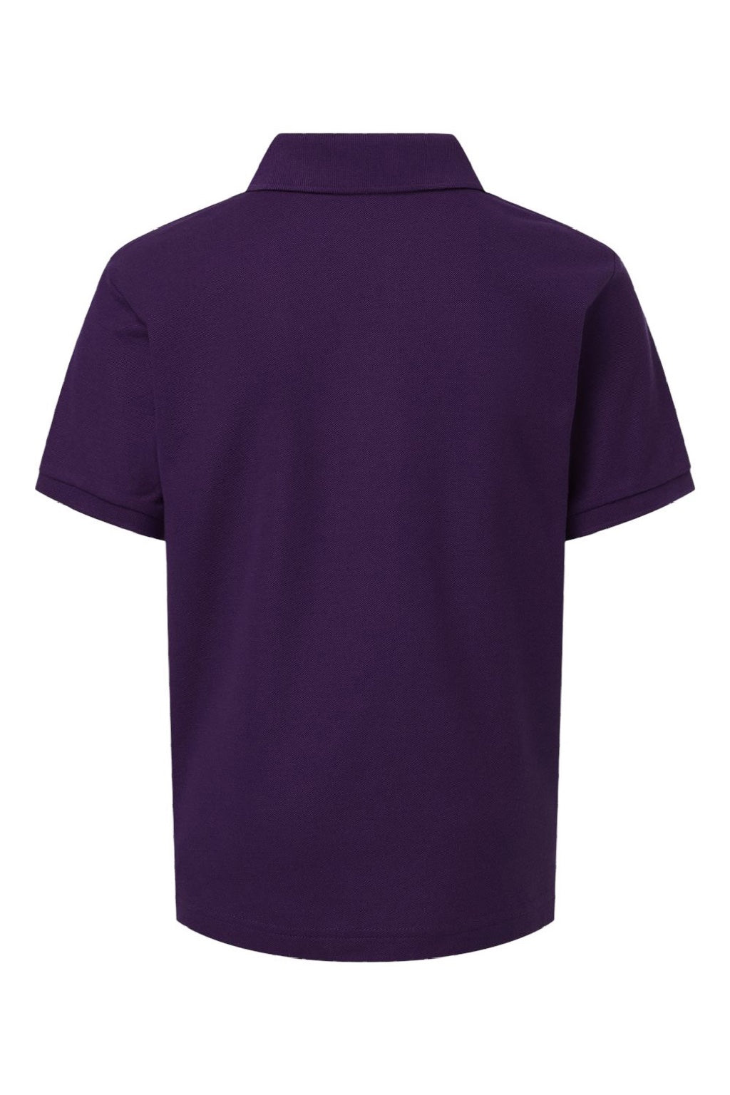AllPro 62800Y Youth Pique Short Sleeve Polo Shirt Purple Flat Back