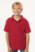 AllPro 62800Y Youth Pique Short Sleeve Polo Shirt Red Model Front