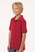 AllPro 62800Y Youth Pique Short Sleeve Polo Shirt Red Model Side