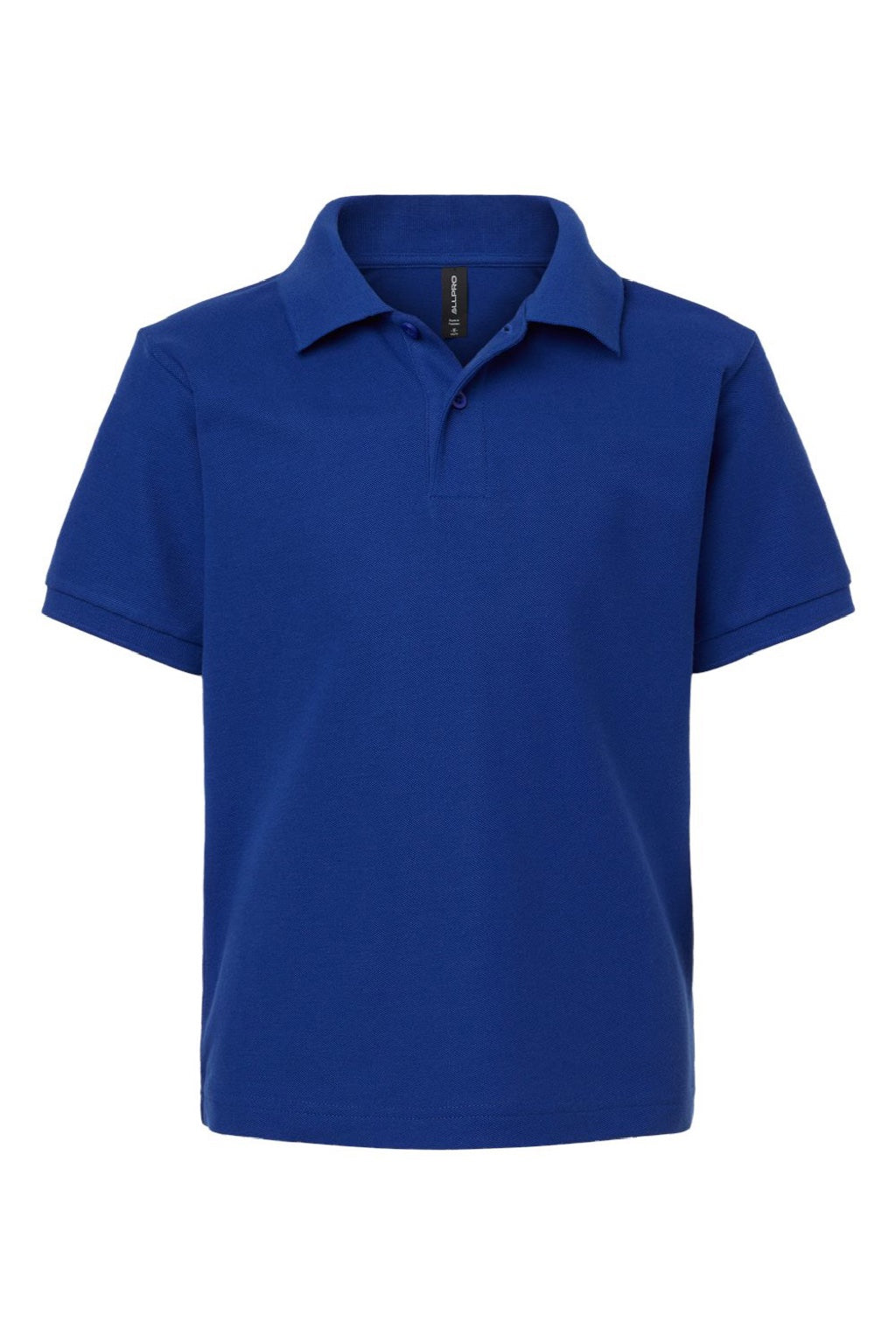 AllPro 62800Y Youth Pique Short Sleeve Polo Shirt Royal Blue Flat Front