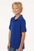 AllPro 62800Y Youth Pique Short Sleeve Polo Shirt Royal Blue Model Side