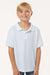 AllPro 62800Y Youth Pique Short Sleeve Polo Shirt White Model Front