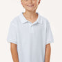 AllPro Youth Wrinkle Resistant Pique Short Sleeve Polo Shirt - White - Coming Soon