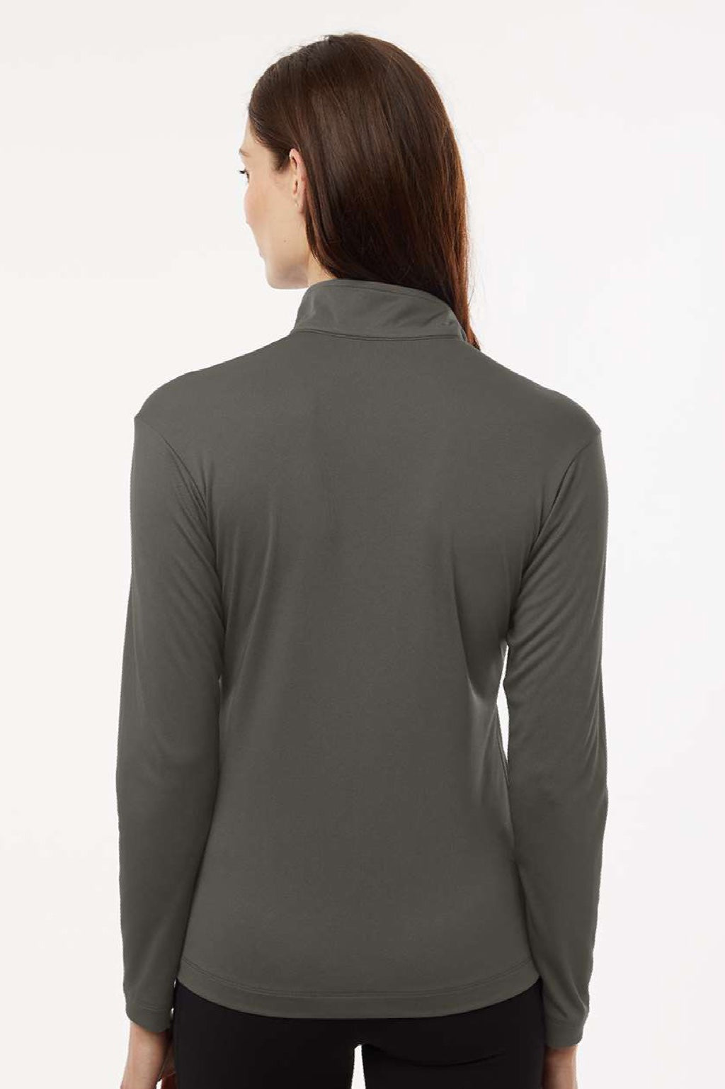 AllPro 41870L Womens Pro Lock Performance 1/4 Zip Sweatshirt Charcoal Grey Model Back